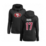 Football Women's San Francisco 49ers #17 Jalen Hurd Black Name & Number Logo Pullover Hoodie