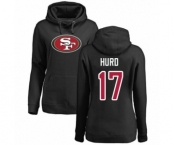 Football Women's San Francisco 49ers #17 Jalen Hurd Black Name & Number Logo Pullover Hoodie