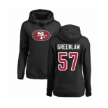 Football Women's San Francisco 49ers #57 Dre Greenlaw Black Name & Number Logo Pullover Hoodie