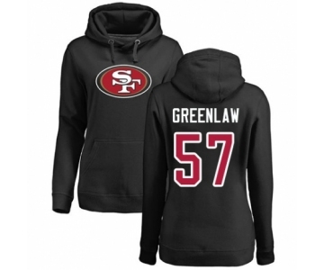 Football Women's San Francisco 49ers #57 Dre Greenlaw Black Name & Number Logo Pullover Hoodie