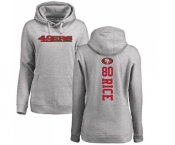 Football Women's San Francisco 49ers #80 Jerry Rice Ash Backer Pullover Hoodie