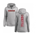 Football Women's San Francisco 49ers #85 George Kittle Ash Backer Pullover Hoodie