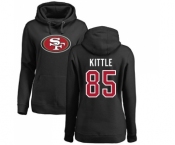 Football Women's San Francisco 49ers #85 George Kittle Black Name & Number Logo Pullover Hoodie