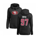 Football Women's San Francisco 49ers #97 Nick Bosa Black Name & Number Logo Pullover Hoodie