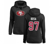 Football Women's San Francisco 49ers #97 Nick Bosa Black Name & Number Logo Pullover Hoodie