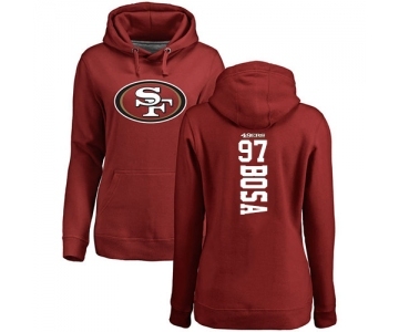 Football Women's San Francisco 49ers #97 Nick Bosa Red Backer Pullover Hoodie