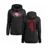 NFL Women's Nike San Francisco 49ers #4 Nick Mullens Black Name & Number Logo Pullover Hoodie