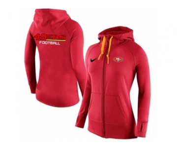 Women Nike San Francisco 49ers Full-Zip Performance Hoodie Red