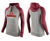 Women Nike San Francisco 49ers Performance Hoodie Grey & Red_1