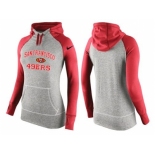 Women Nike San Francisco 49ers Performance Hoodie Grey & Red_2