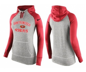 Women Nike San Francisco 49ers Performance Hoodie Grey & Red_2