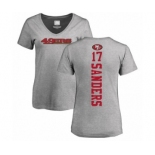 Football Women's San Francisco 49ers #17 Emmanuel Sanders Ash Backer T-Shirt