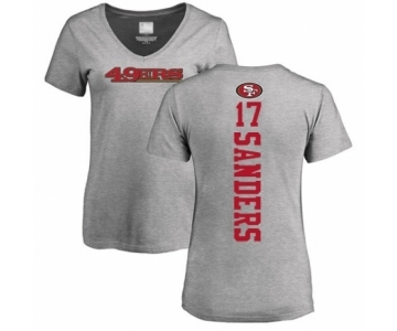 Football Women's San Francisco 49ers #17 Emmanuel Sanders Ash Backer T-Shirt