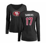 Football Women's San Francisco 49ers #17 Emmanuel Sanders Black Name & Number Logo Long Sleeve T-Shirt