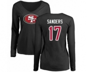 Football Women's San Francisco 49ers #17 Emmanuel Sanders Black Name & Number Logo Long Sleeve T-Shirt