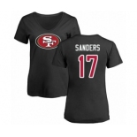 Football Women's San Francisco 49ers #17 Emmanuel Sanders Black Name & Number Logo T-Shirt