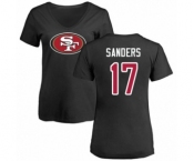 Football Women's San Francisco 49ers #17 Emmanuel Sanders Black Name & Number Logo T-Shirt