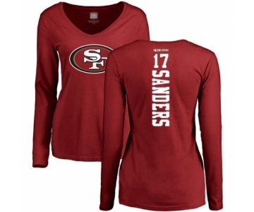 Football Women's San Francisco 49ers #17 Emmanuel Sanders Red Backer Long Sleeve T-Shirt