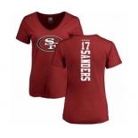 Football Women's San Francisco 49ers #17 Emmanuel Sanders Red Backer T-Shirt