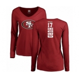 Football Women's San Francisco 49ers #17 Jalen Hurd Red Backer Long Sleeve T-Shirt