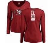 Football Women's San Francisco 49ers #17 Jalen Hurd Red Backer Long Sleeve T-Shirt