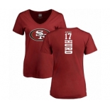 Football Women's San Francisco 49ers #17 Jalen Hurd Red Backer T-Shirt