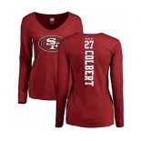 Football Women's San Francisco 49ers #27 Adrian Colbert Red Backer Long Sleeve T-Shirt