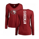 Football Women's San Francisco 49ers #57 Dre Greenlaw Red Backer Long Sleeve T-Shirt