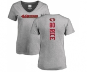 Football Women's San Francisco 49ers #80 Jerry Rice Ash Backer T-Shirt