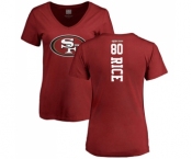 Football Women's San Francisco 49ers #80 Jerry Rice Red Backer T-Shirt