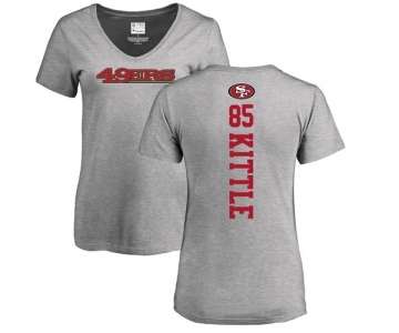 Football Women's San Francisco 49ers #85 George Kittle Ash Backer T-Shirt