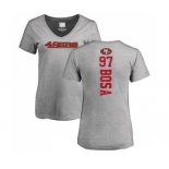 Football Women's San Francisco 49ers #97 Nick Bosa Ash Backer T-Shirt