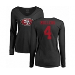 NFL Women's Nike San Francisco 49ers #4 Nick Mullens Black Name & Number Logo Long Sleeve T-Shirt