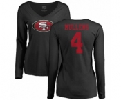 NFL Women's Nike San Francisco 49ers #4 Nick Mullens Black Name & Number Logo Long Sleeve T-Shirt