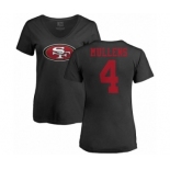 NFL Women's Nike San Francisco 49ers #4 Nick Mullens Black Name & Number Logo T-Shirt