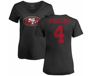 NFL Women's Nike San Francisco 49ers #4 Nick Mullens Black Name & Number Logo T-Shirt