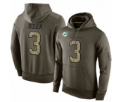 Football Men's Miami Dolphins #3 Josh Rosen Green Salute To Service Pullover Hoodie