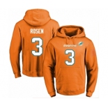 Football Men's Miami Dolphins #3 Josh Rosen Orange Name & Number Pullover Hoodie