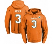 Football Men's Miami Dolphins #3 Josh Rosen Orange Name & Number Pullover Hoodie