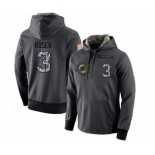 Football Men's Miami Dolphins #3 Josh Rosen Stitched Black Anthracite Salute to Service Player Performance Hoodie