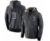 Football Men's Miami Dolphins #3 Josh Rosen Stitched Black Anthracite Salute to Service Player Performance Hoodie