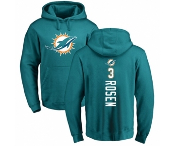 Football Miami Dolphins #3 Josh Rosen Aqua Green Backer Pullover Hoodie