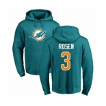 Football Miami Dolphins #3 Josh Rosen Aqua Green Name & Number Logo Pullover Hoodie