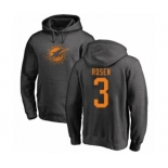 Football Miami Dolphins #3 Josh Rosen Ash One Color Pullover Hoodie