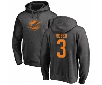 Football Miami Dolphins #3 Josh Rosen Ash One Color Pullover Hoodie