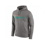 Men Miami Dolphins Nike Gray Circuit Wordmark Essential Performance Pullover Hoodie