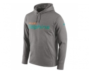 Men Miami Dolphins Nike Gray Circuit Wordmark Essential Performance Pullover Hoodie