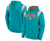 Men's Miami Dolphins Aqua Sideline Stack Performance Pullover Hoodie