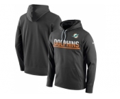 Men's Miami Dolphins Nike Anthracite Sideline Circuit Pullover Performance Hoodie