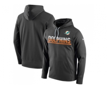 Men's Miami Dolphins Nike Anthracite Sideline Circuit Pullover Performance Hoodie